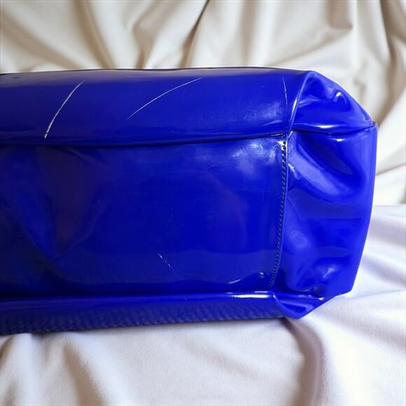 Dooney & Bourke Blue Patent Leather Satchel - Picture 6 of 8